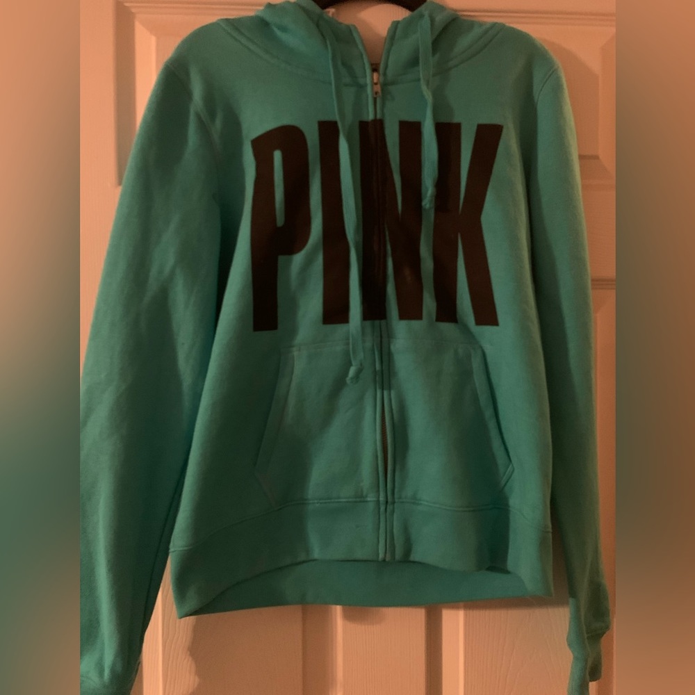 Victoria’s Secret PINK Teal Zipped Hoodie - Size M